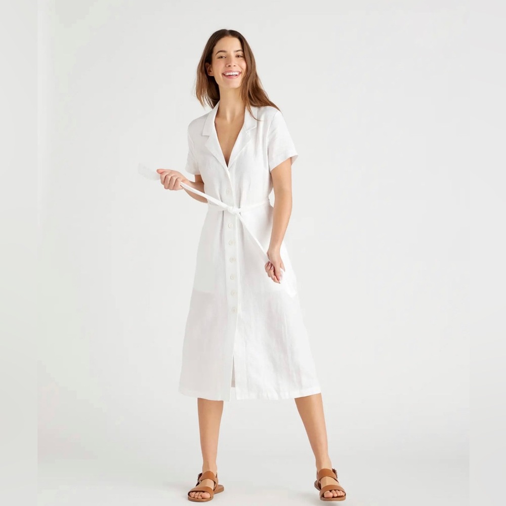 Quince White Midi Dress